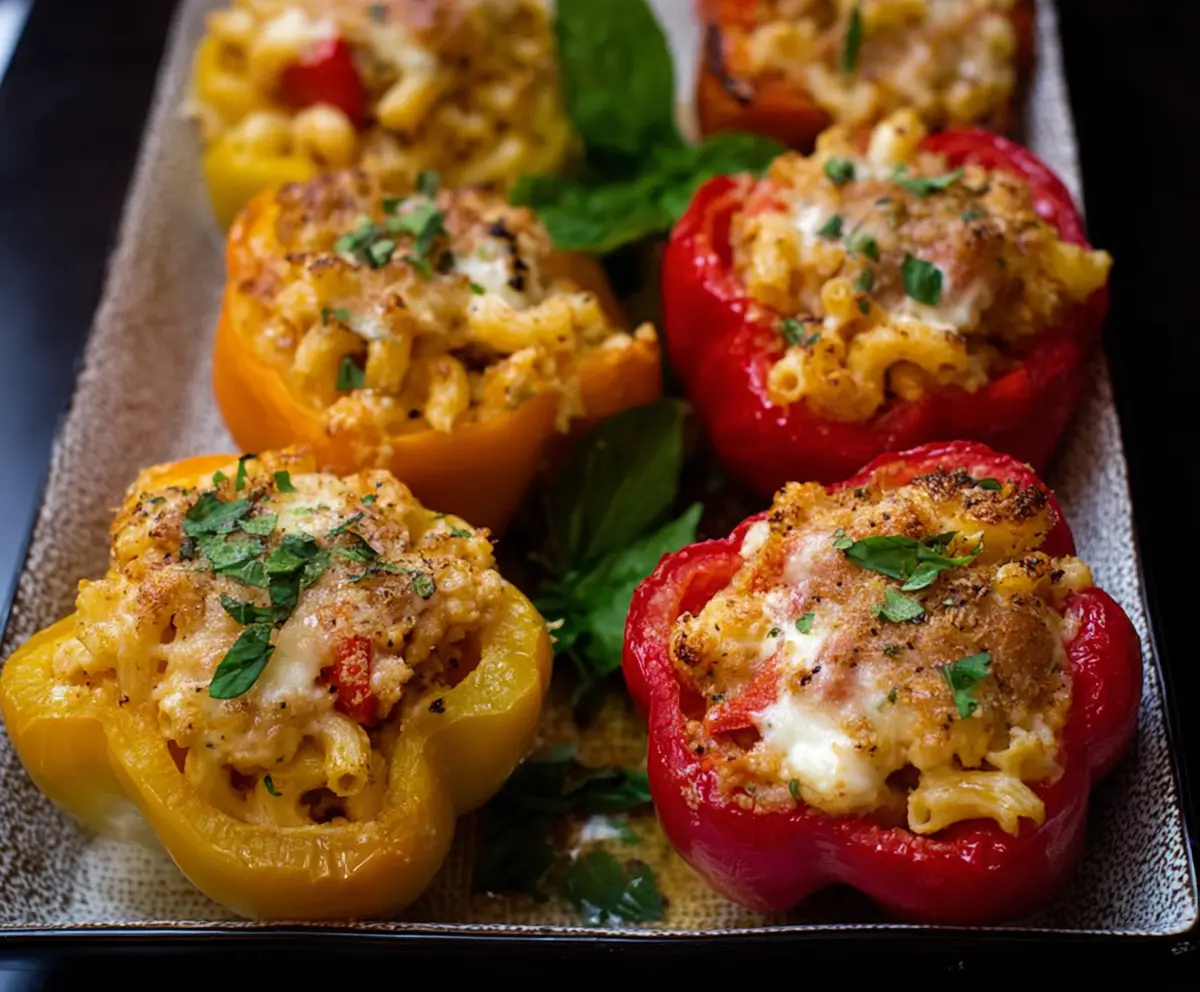 Creamy Mac & Cheese Stuffed Peppers