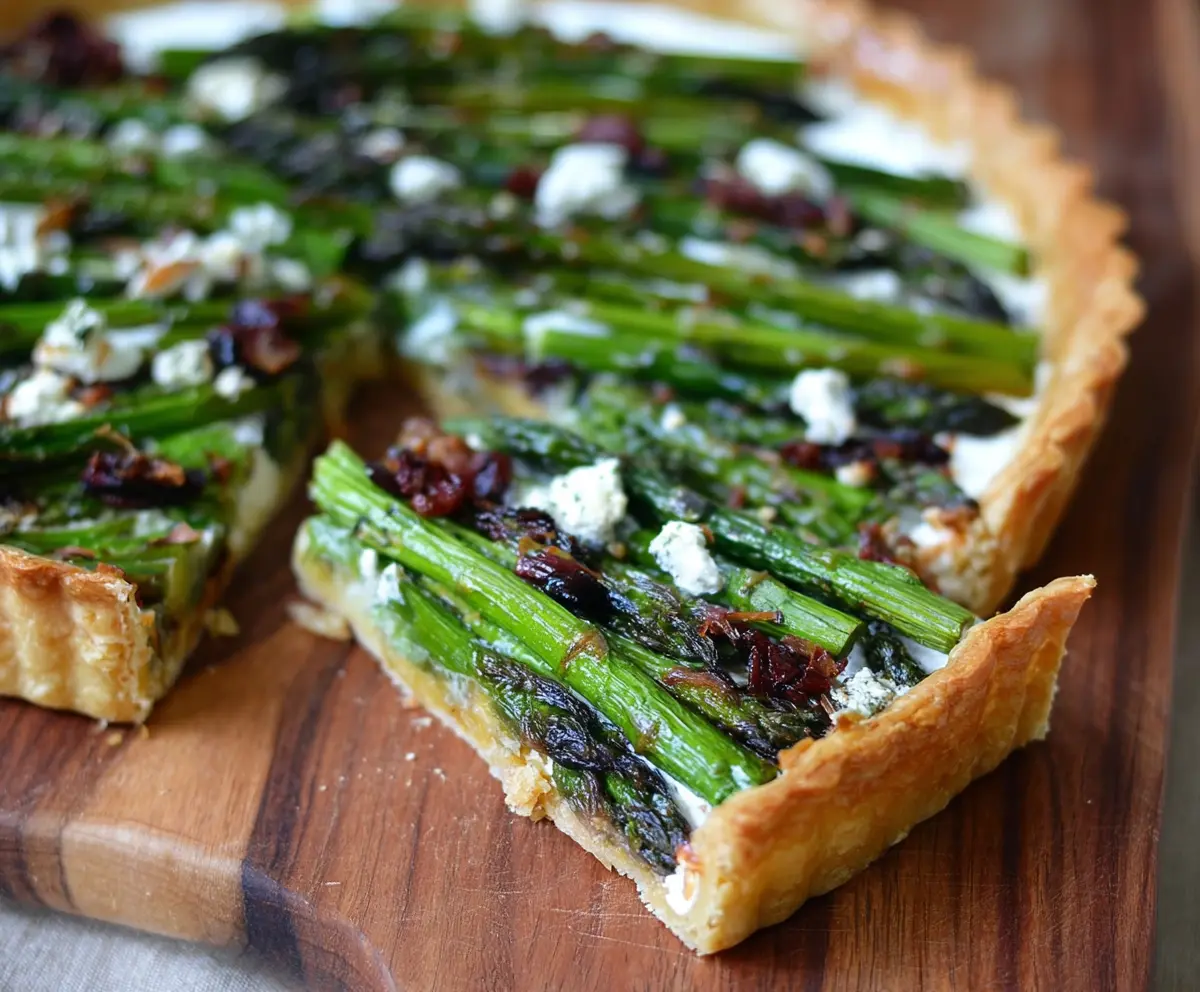 Easy Roasted Asparagus Burrata Tart
