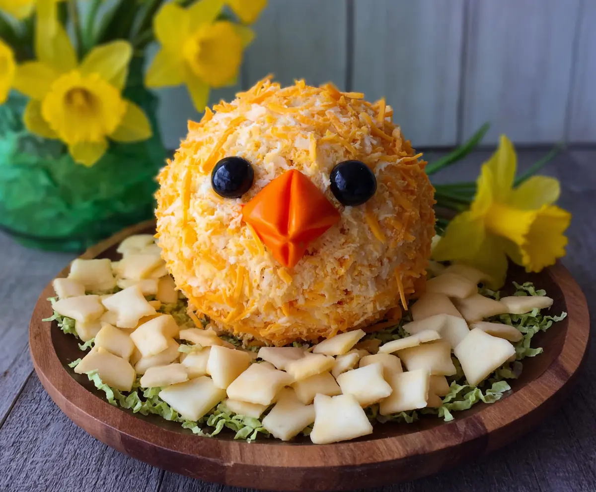 Spring Chick Cheeseball with Cheddar