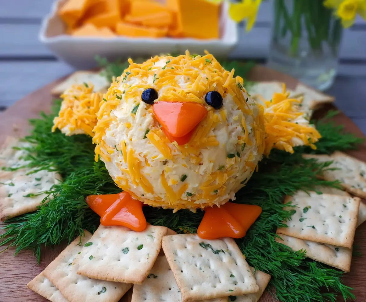 Spring Chick Cheeseball with Cheddar