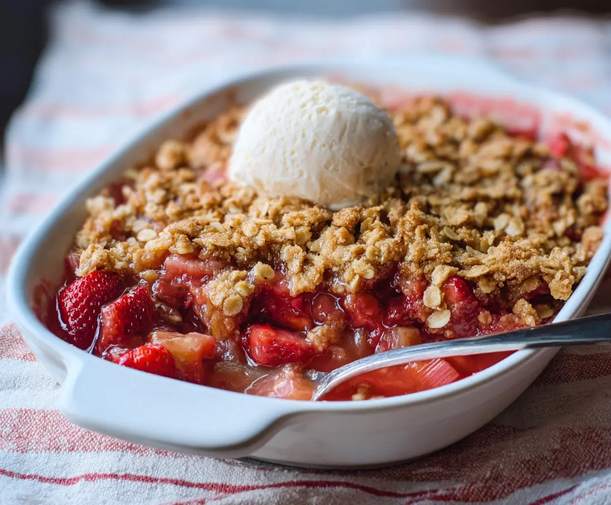 Easy Strawberry Rhubarb Crisp