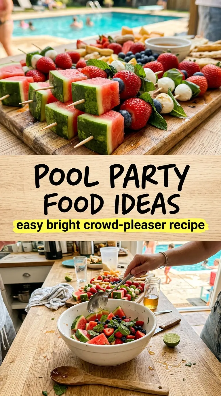 Pool Party Food Ideas recipe, colorful snack board, creamy brie
