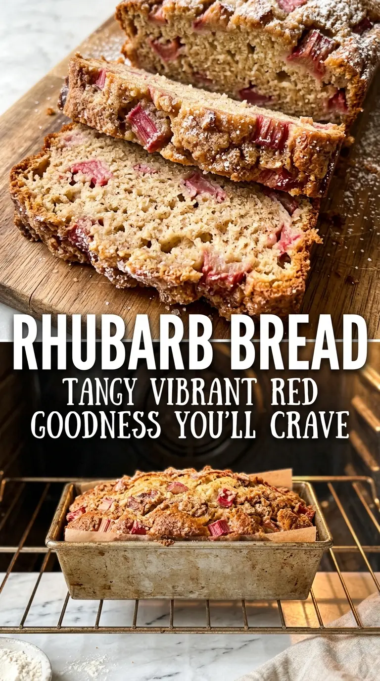 Rhubarb Bread tart-sweet golden