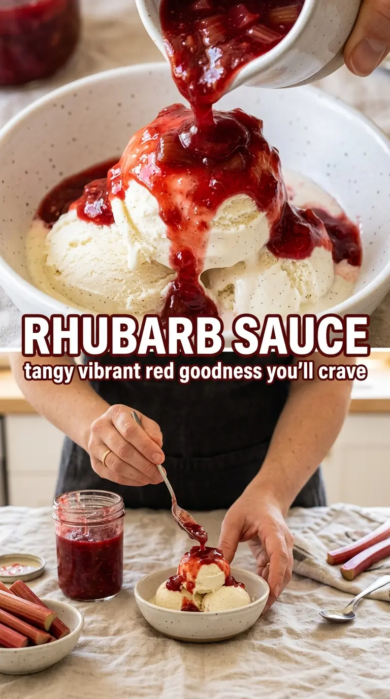 Rhubarb Sauce tart pink glossy