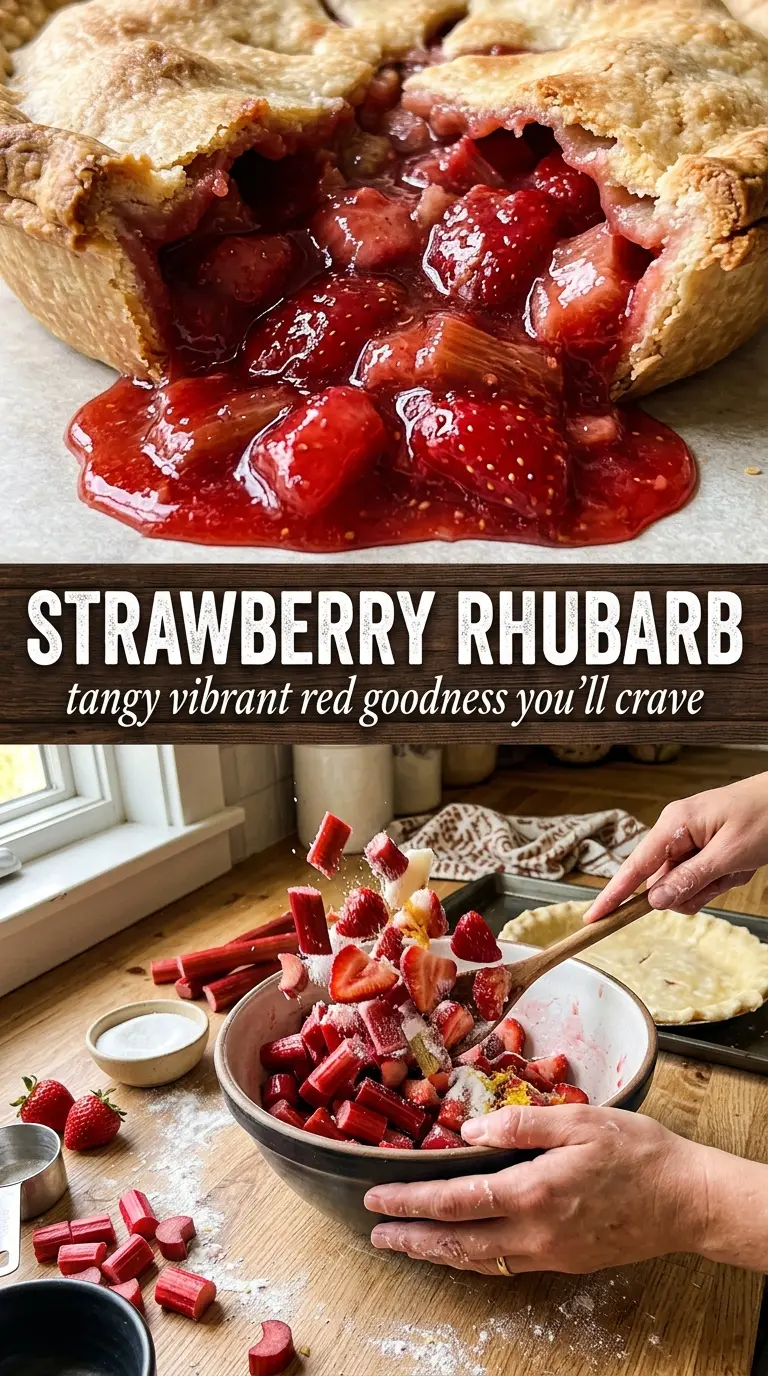 strawberry rhubarb recipe crisp golden filling