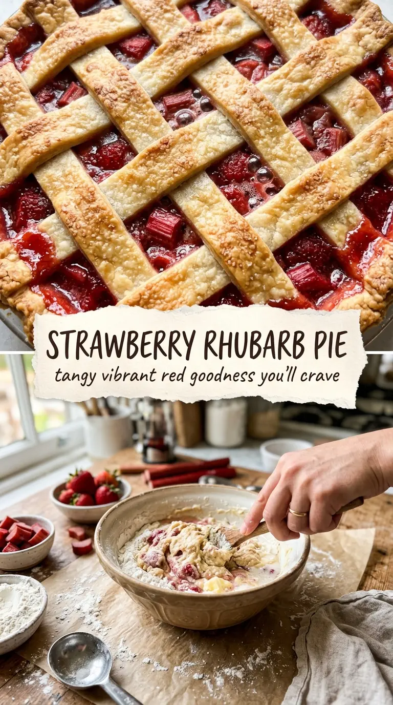 Strawberry rhubarb pie tart sweet golden