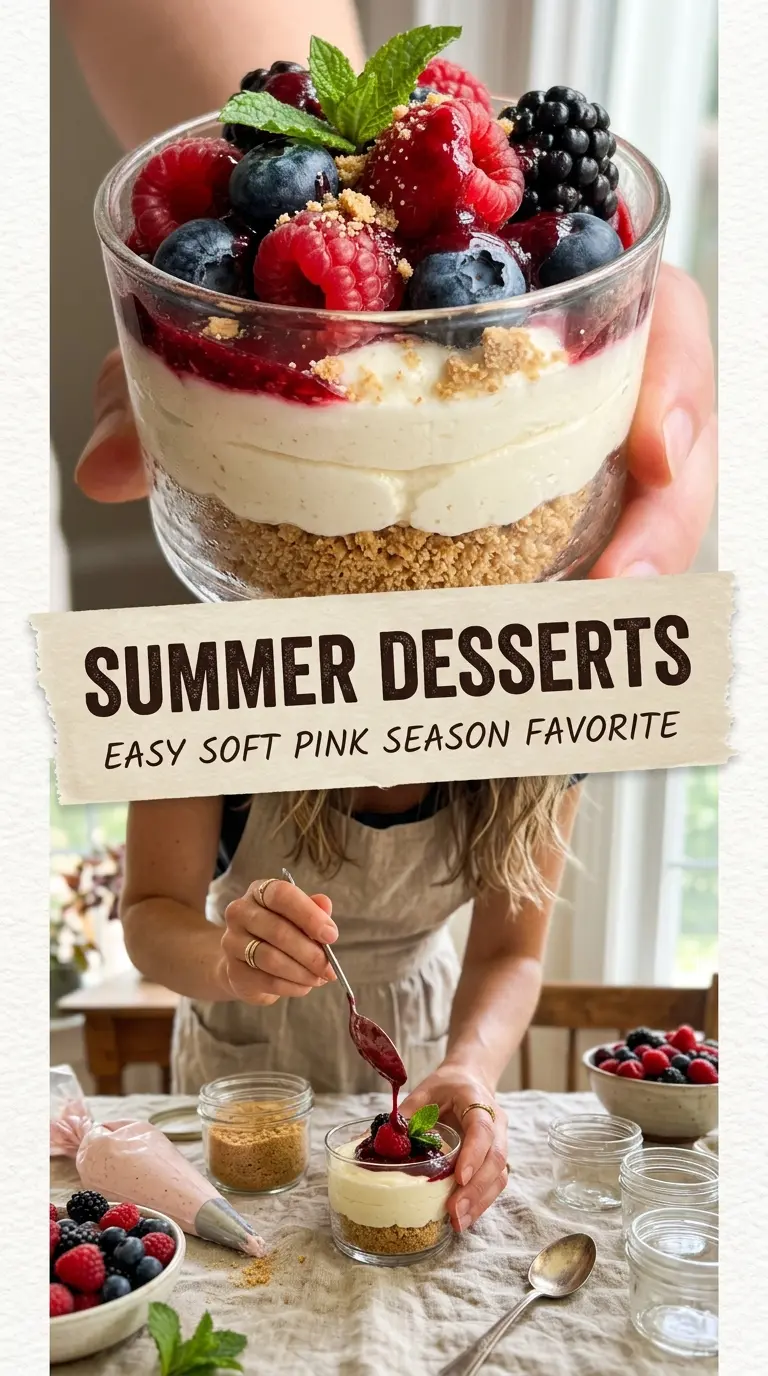 Summer Desserts creamy berry layers