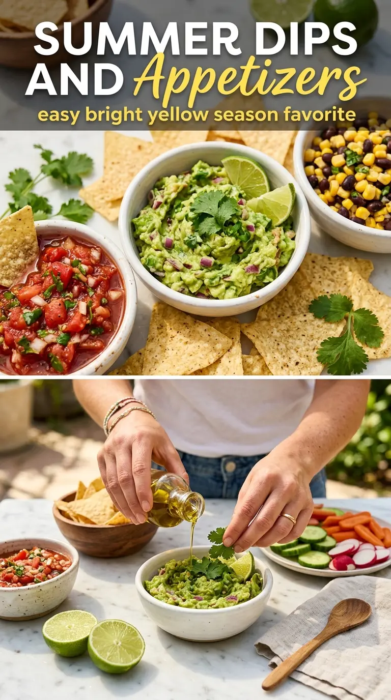 Summer Dips and Appetizers savory creamy bright