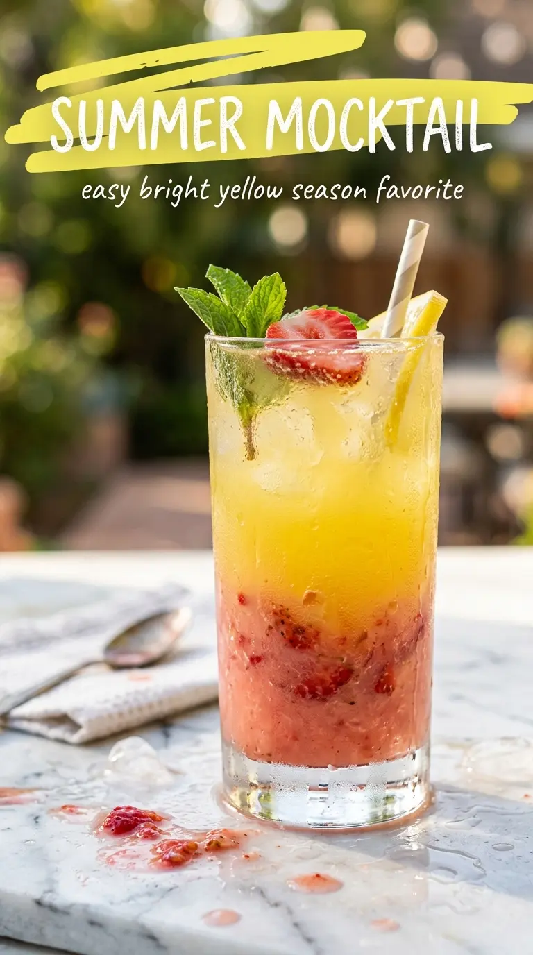 Summer Mocktail vibrant layered citrus