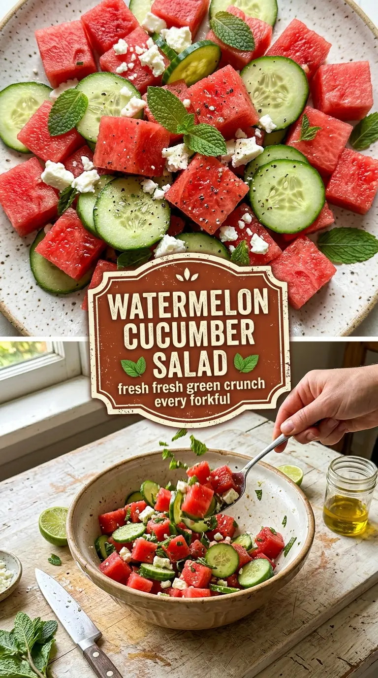 Watermelon Cucumber Salad crisp citrus