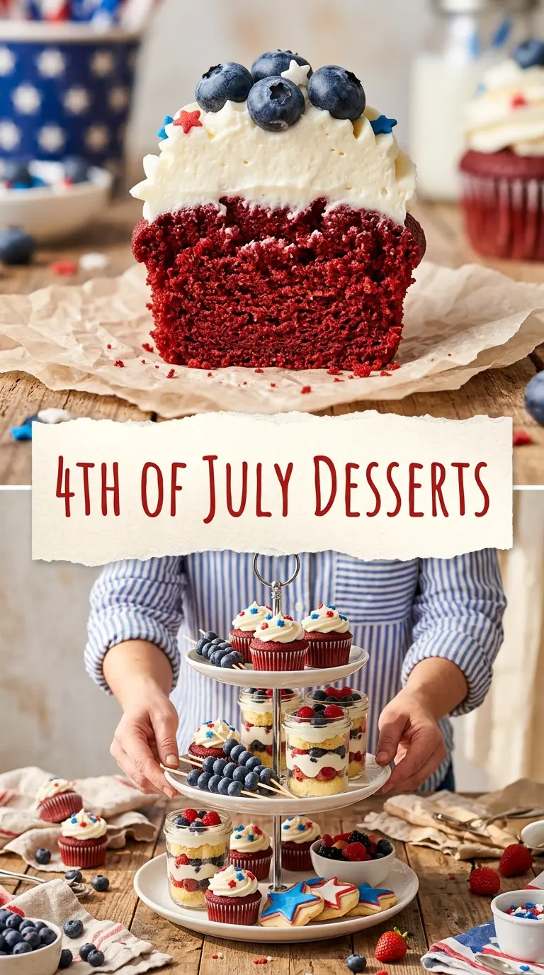 4th of July desserts patriotic berries festive