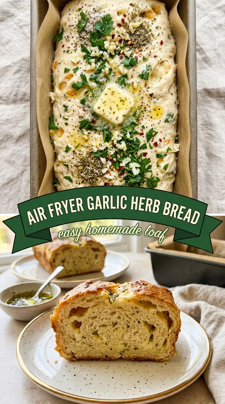 Air Fryer Garlic Herb Bread buttery garlicky fragrant