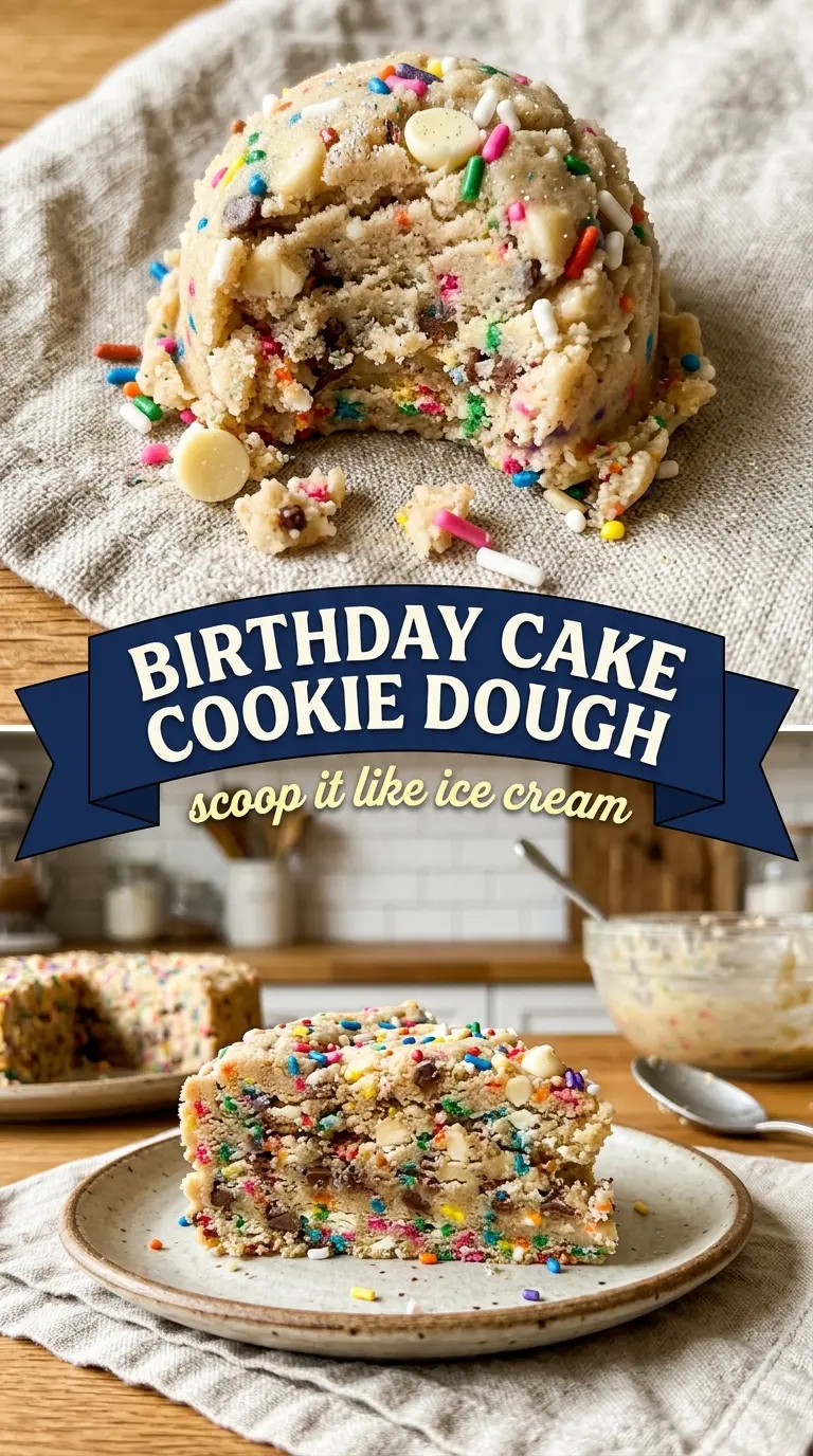 Birthday Cake Edible Cookie Dough colorful sprinkles buttery