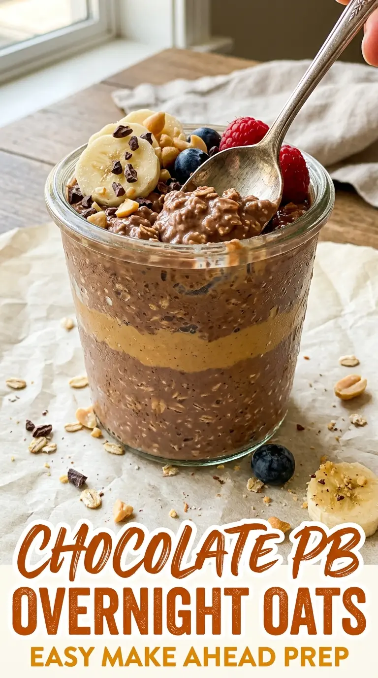 Chocolate Peanut Butter Overnight Oats creamy banana