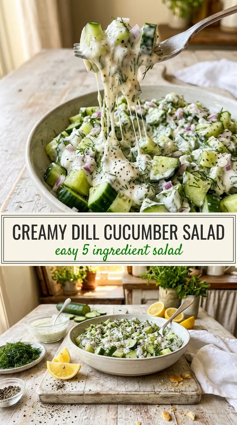 Creamy Dill Cucumber Salad crisp tangy herby