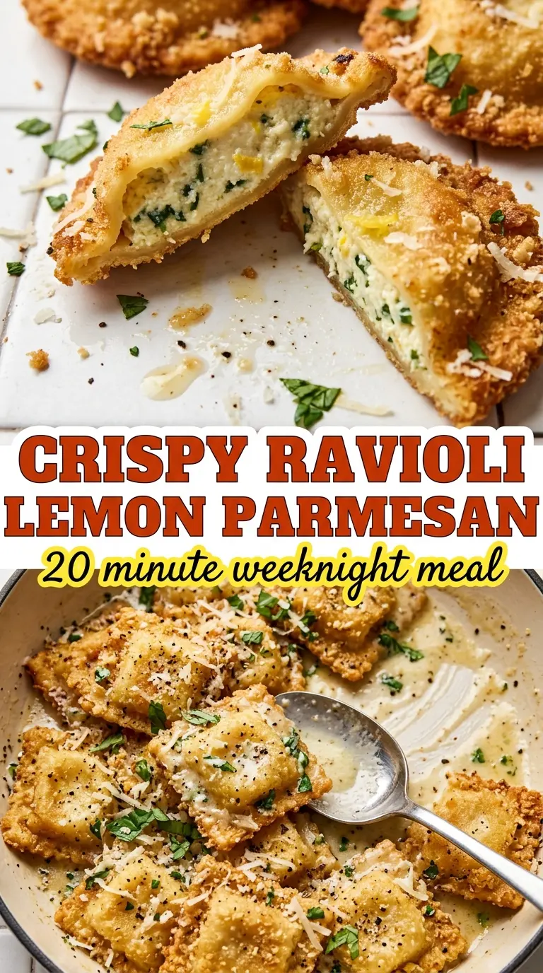 Crispy Ravioli in Lemon Parmesan Butter crispy lemony parmesan