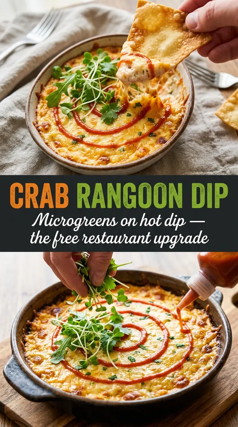 Easy Crab Rangoon Dip creamy baked garnish