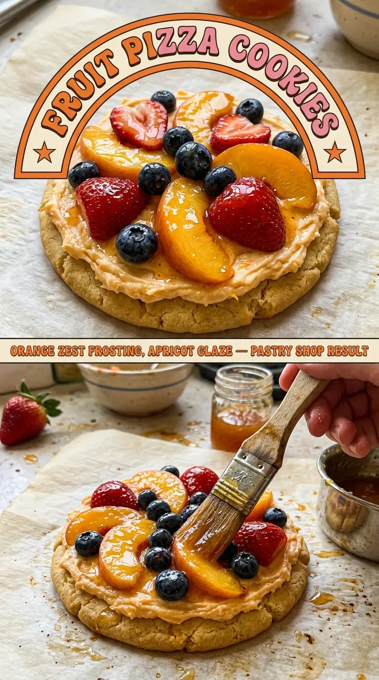 Fruit pizza cookies glossy fruit citrus