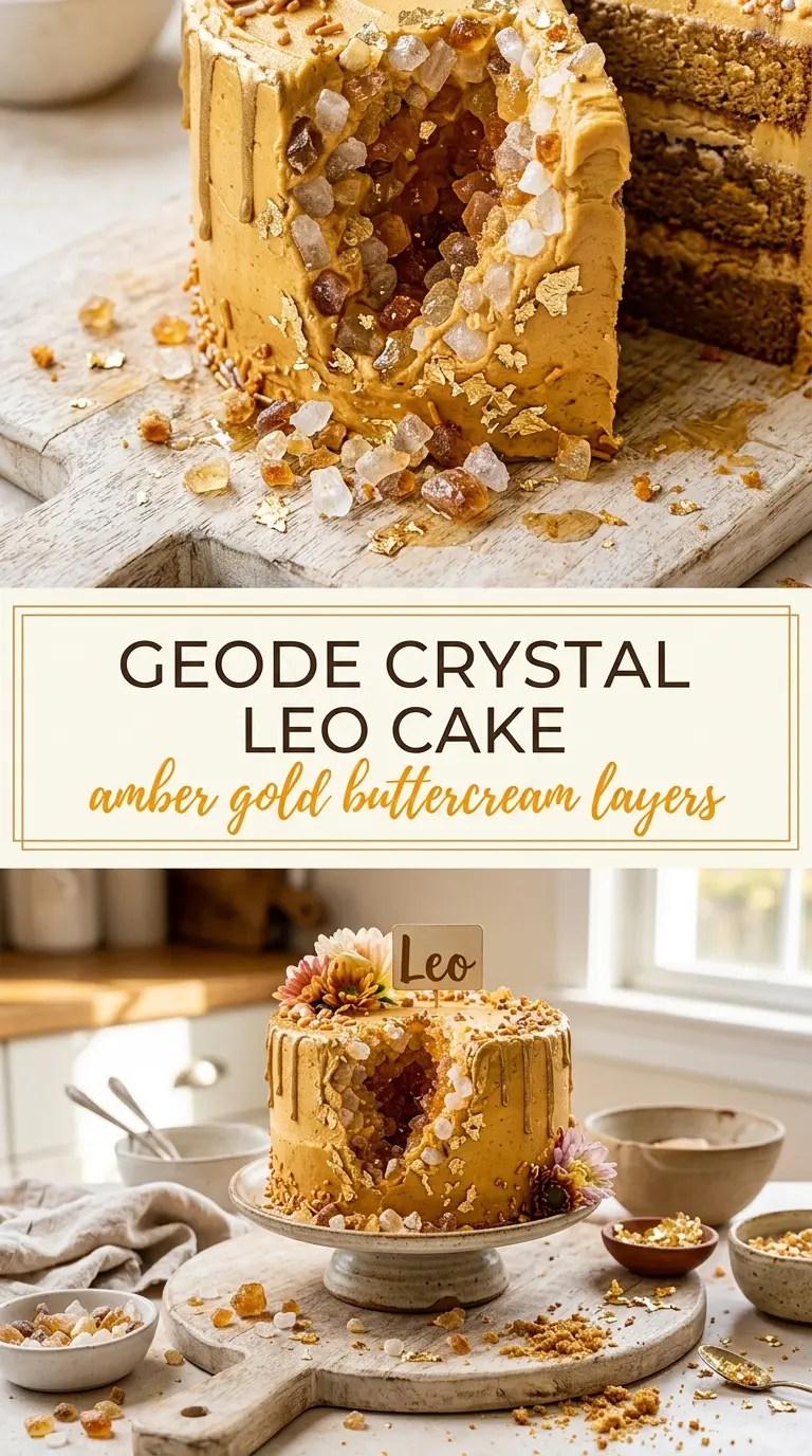 Geode Crystal Leo Cake glossy colorful dramatic