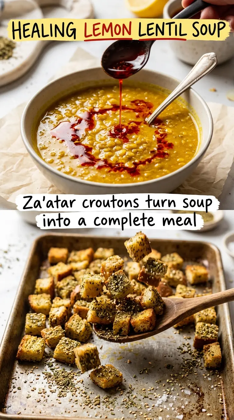 Healing Golden Lemon Lentil Soup creamy bright textured