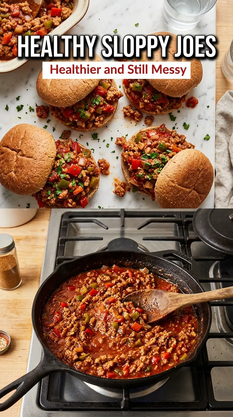 Healthy Sloppy Joes tangy saucy turkey