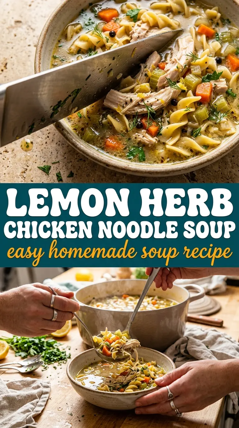 Lemon Herb Chicken Noodle Soup bright comforting