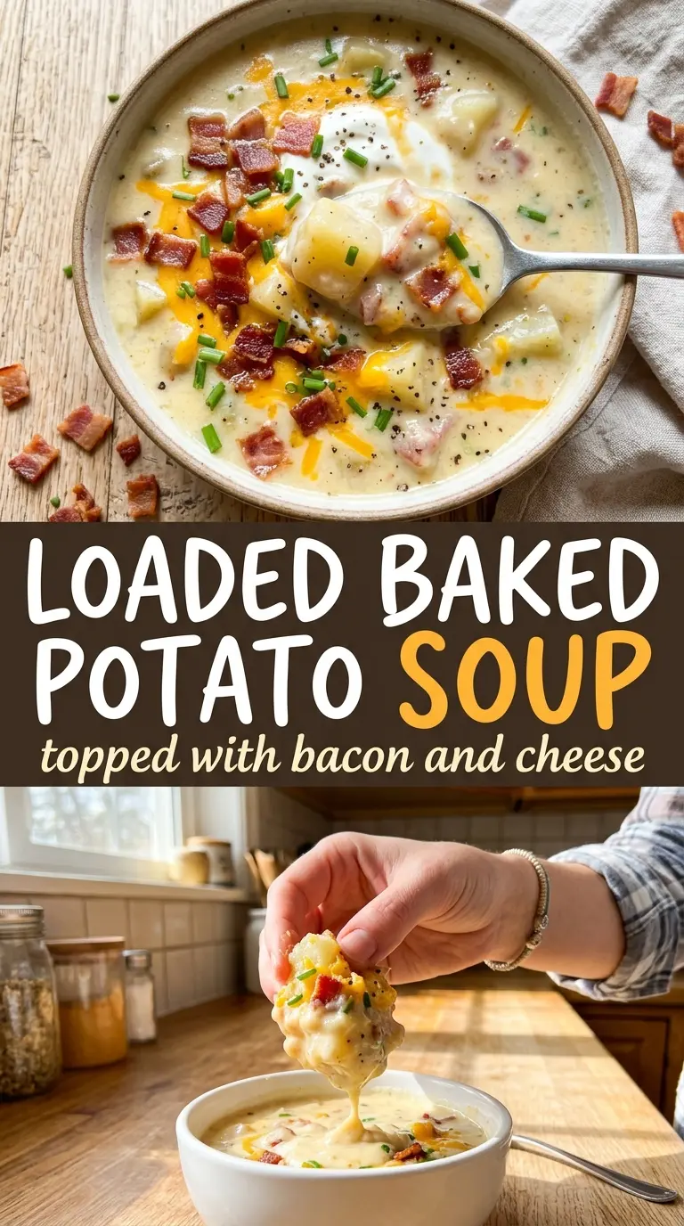 Loaded Baked Potato Soup creamy hearty cheesy