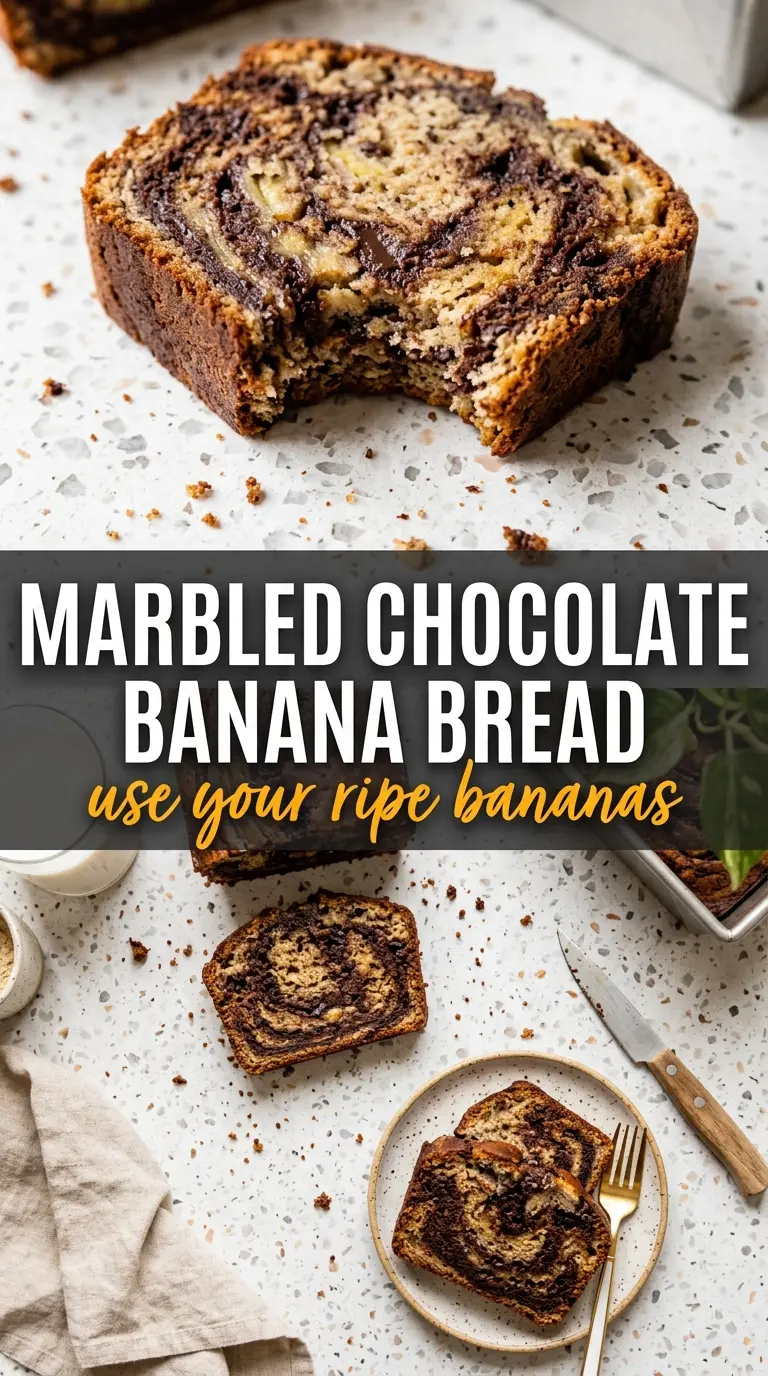 Marbled Chocolate Banana Bread moist swirled rich