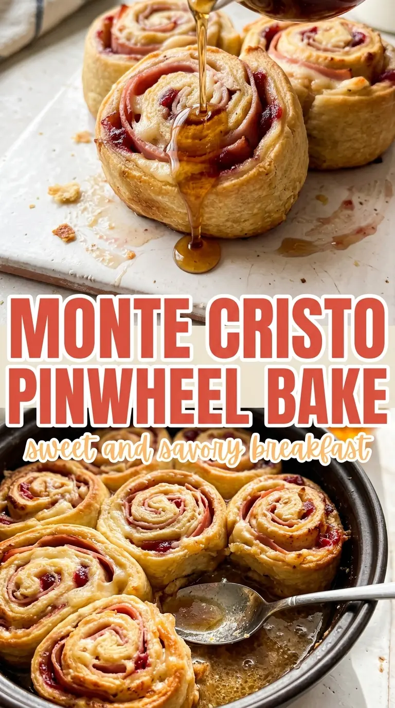 Monte Cristo Pinwheel Bake golden swirls savory sweet