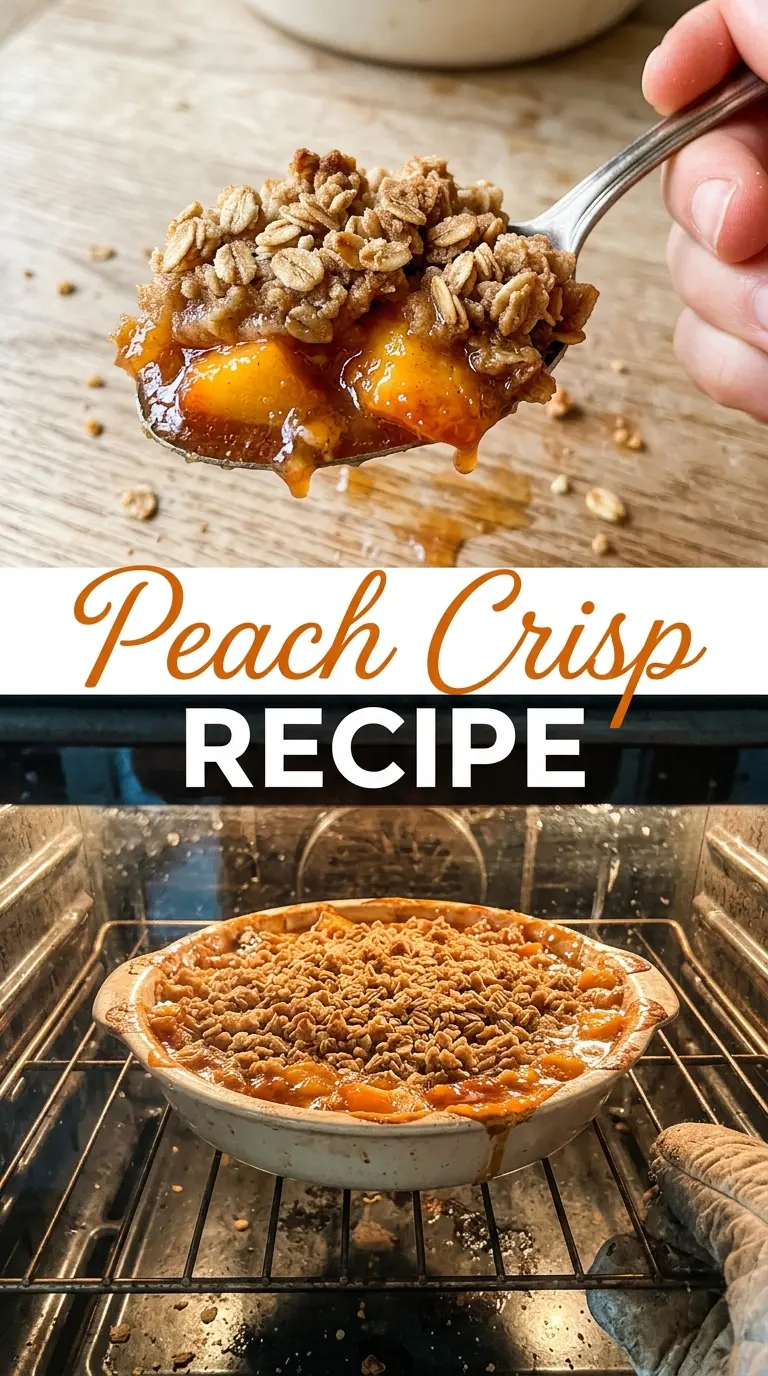 Peach Crisp with Fresh Peaches juicy crumble golden