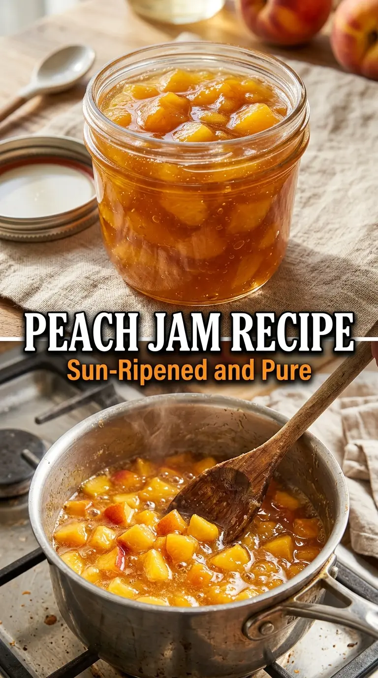 Peach jam recipe glossy chunky amber