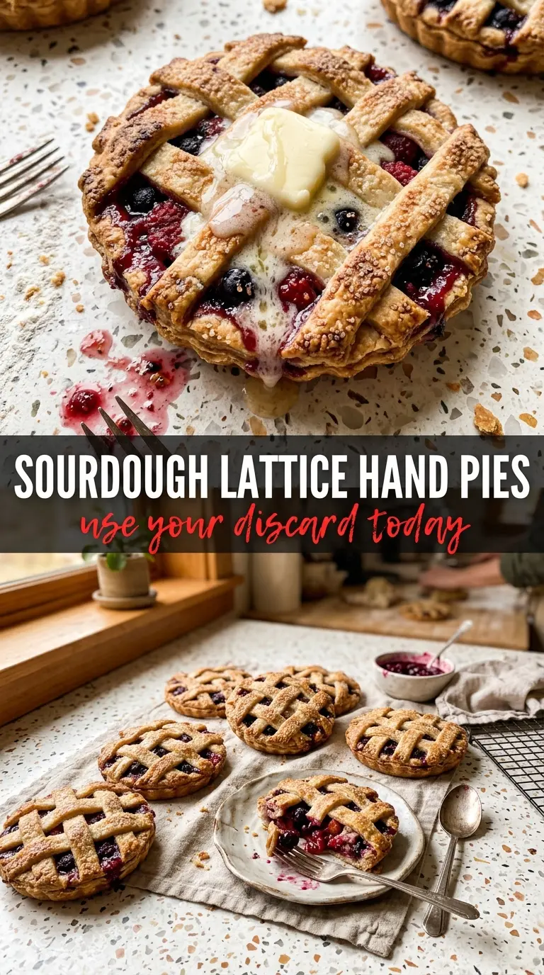 Sourdough Lattice Hand Pies flaky golden fruity