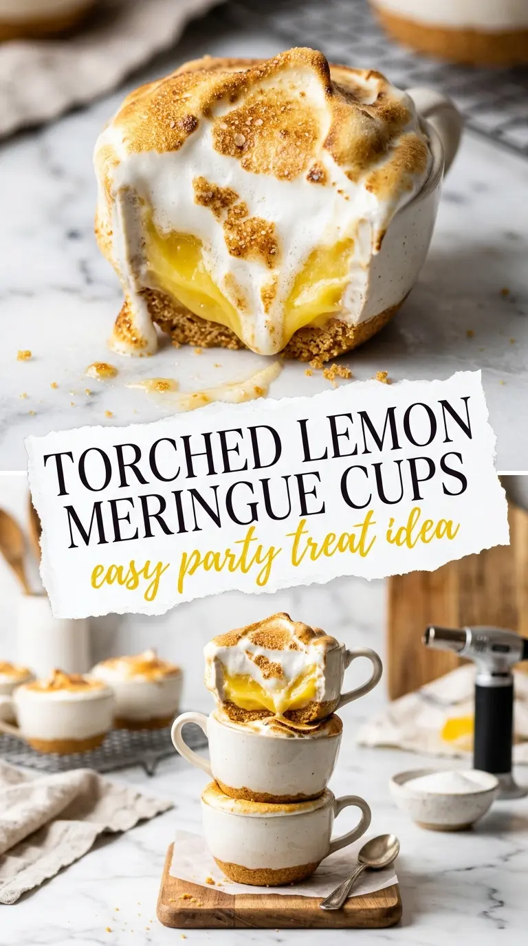 Torched Lemon Meringue Cookie Cups creamy bright toasted