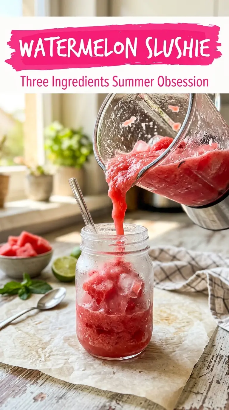 Watermelon slushie frosty lime-refreshing