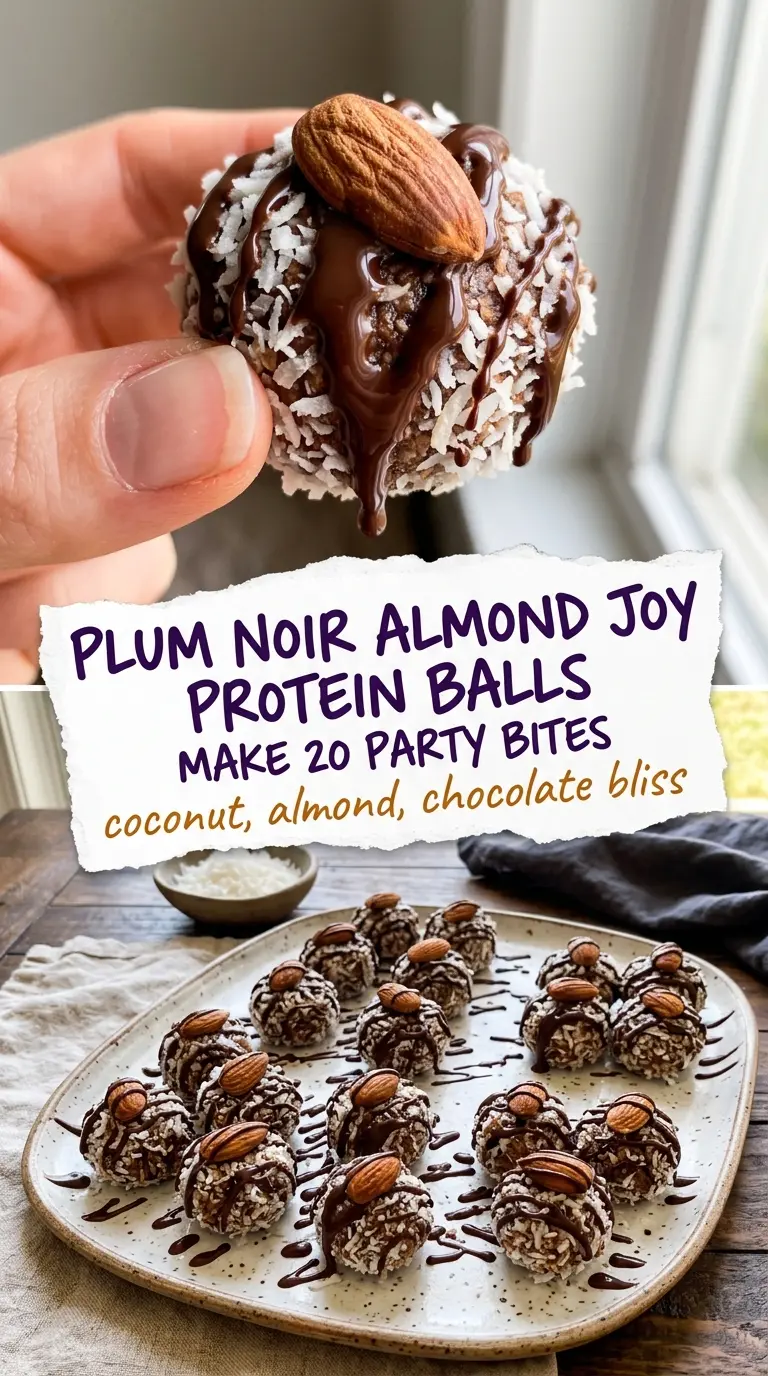 Almond Joy Protein Balls chewy chocolate-coconut