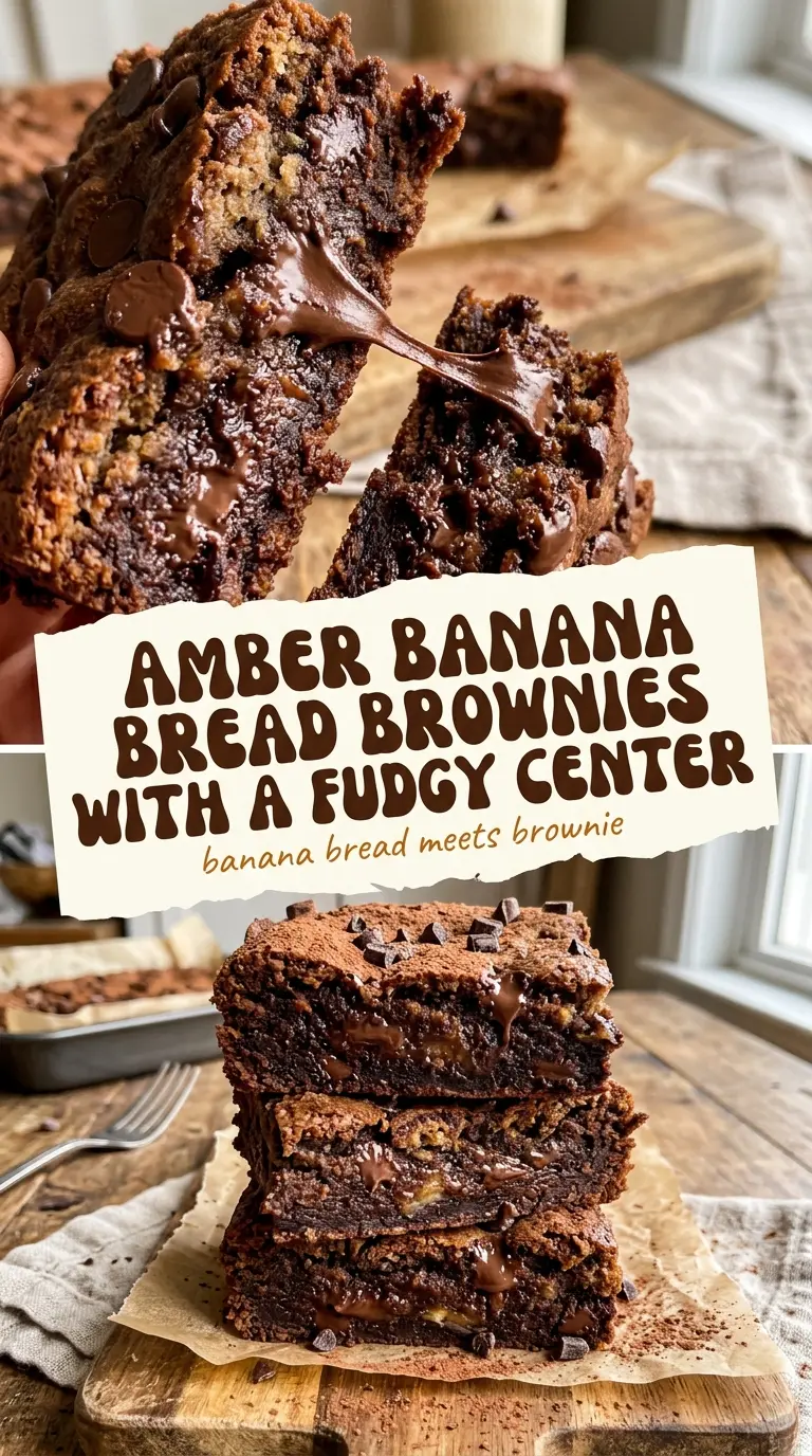 Banana Bread Brownies fudgy chocolate banana