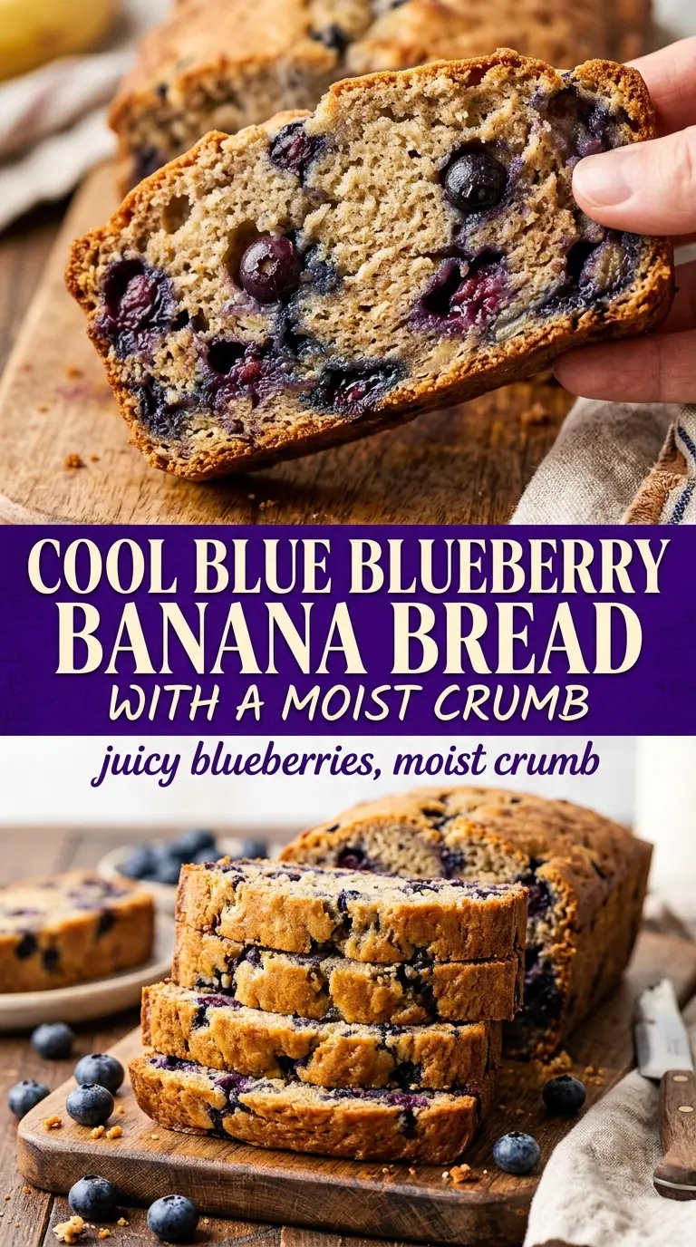 Blueberry banana bread moist loaf jammy fruit