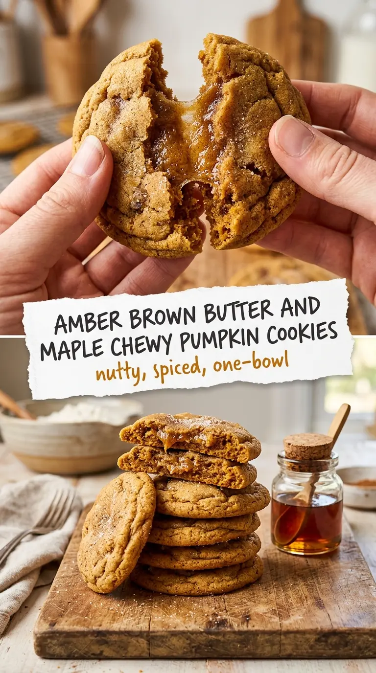 brown butter maple pumpkin cookies chewy golden