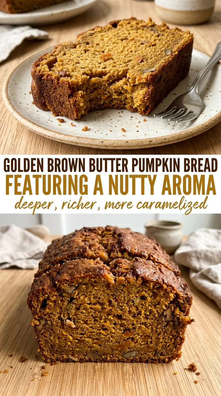 Brown Butter Pumpkin Bread with nutty caramelized crumb