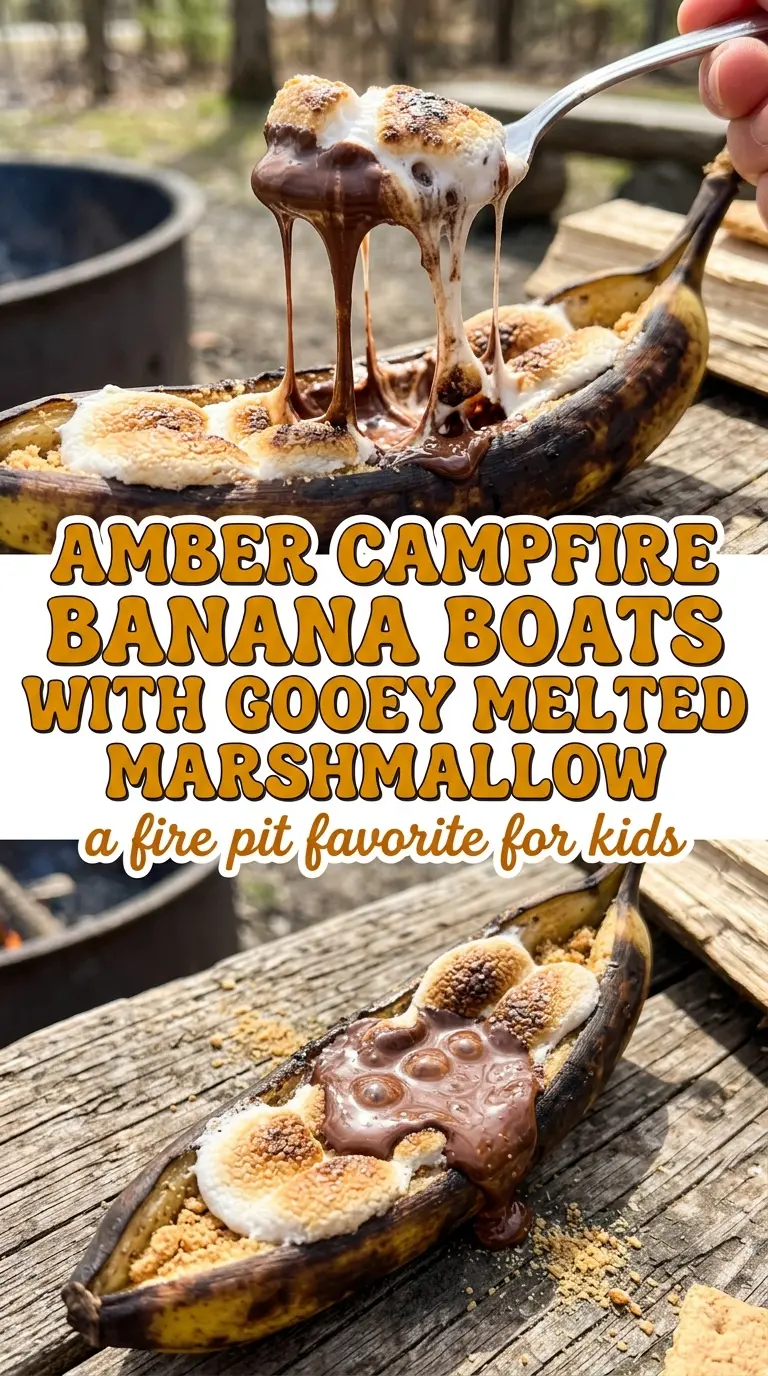Campfire Banana Boats gooey chocolate marshmallow