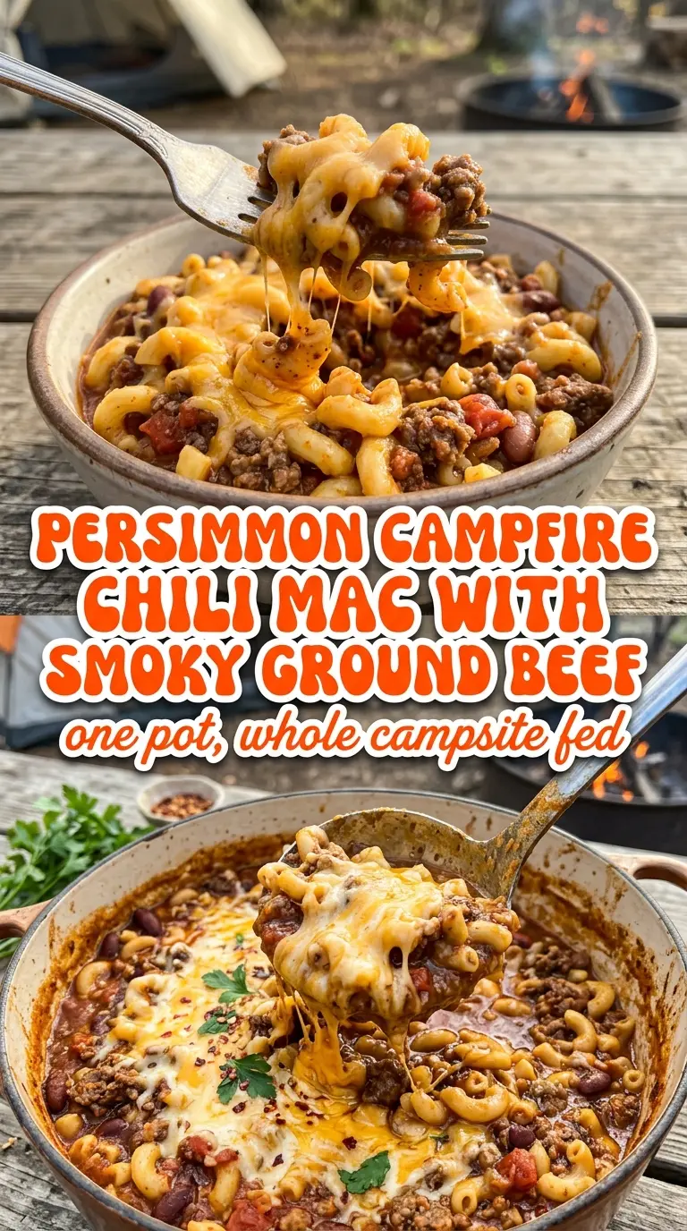 campfire chili mac cheesy hearty steaming