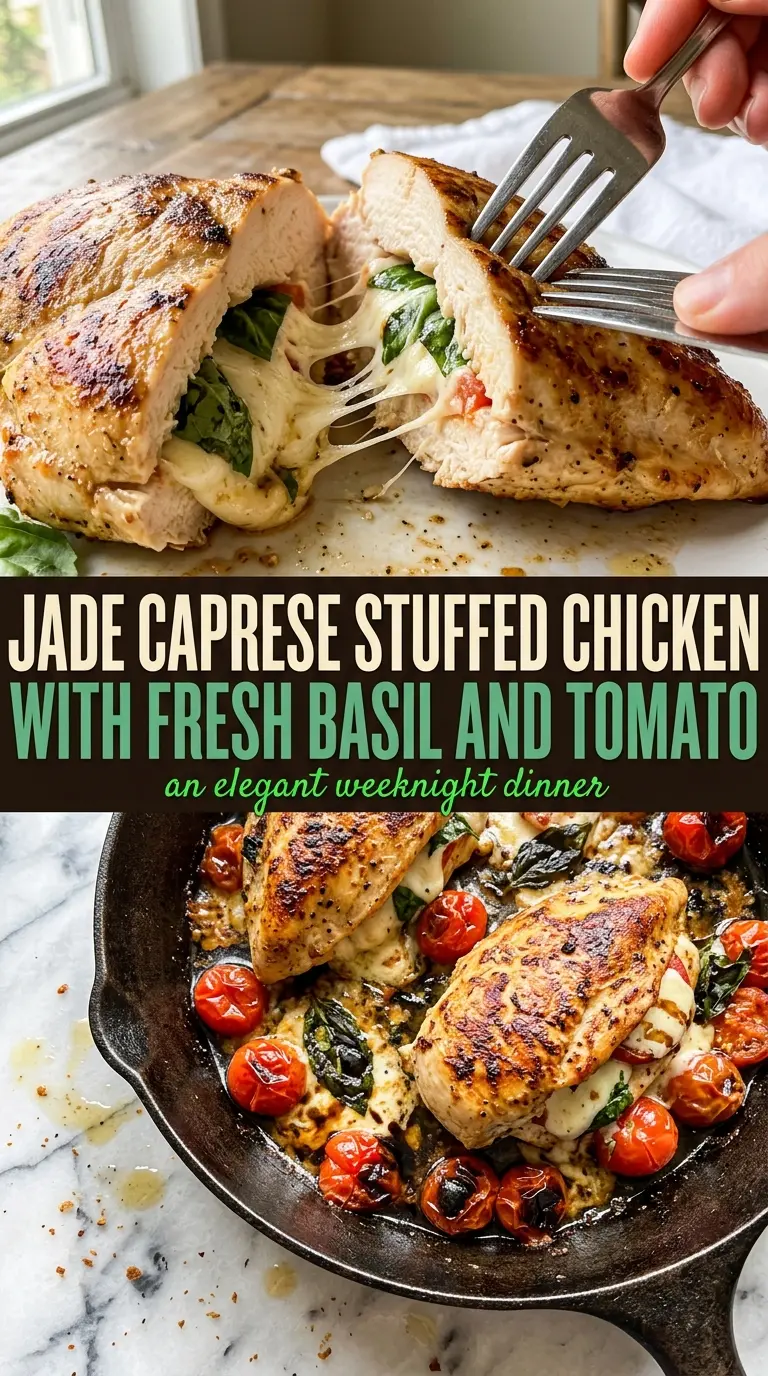 Caprese Stuffed Chicken cheesy basil tomato
