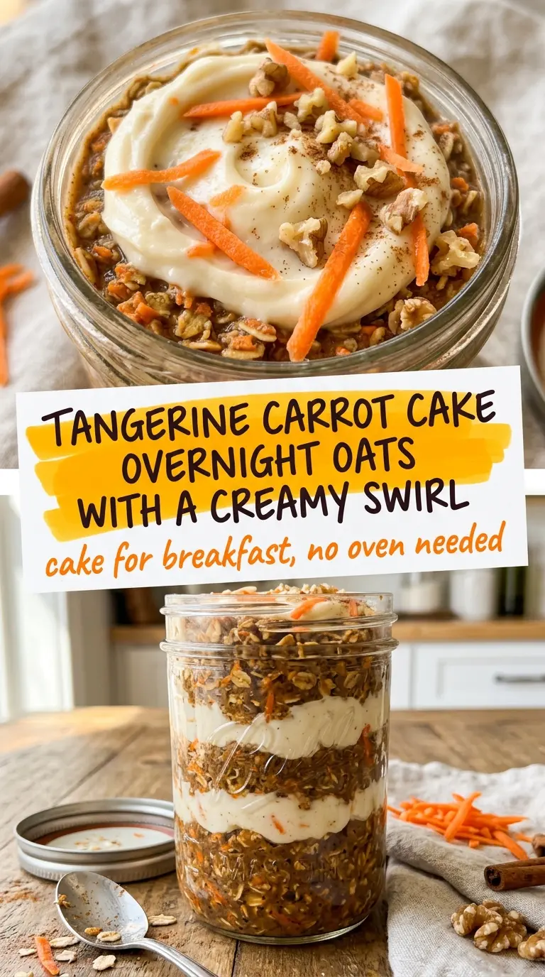 Carrot Cake Overnight Oats creamy spiced flecked carrots