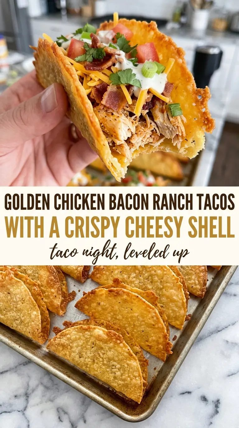 cheesy chicken bacon tacos crispy golden