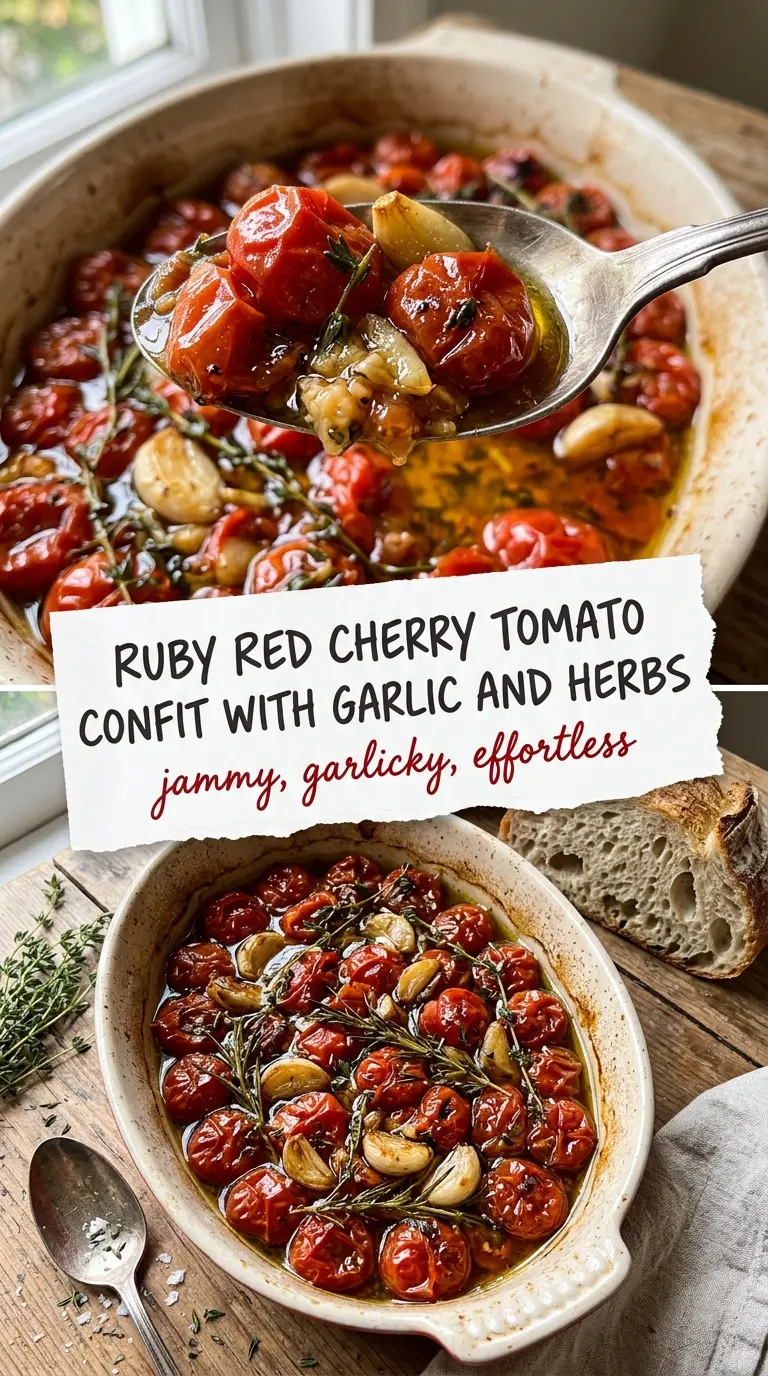 Cherry Tomato Confit With Garlic And Herbs jammy garlic-herb