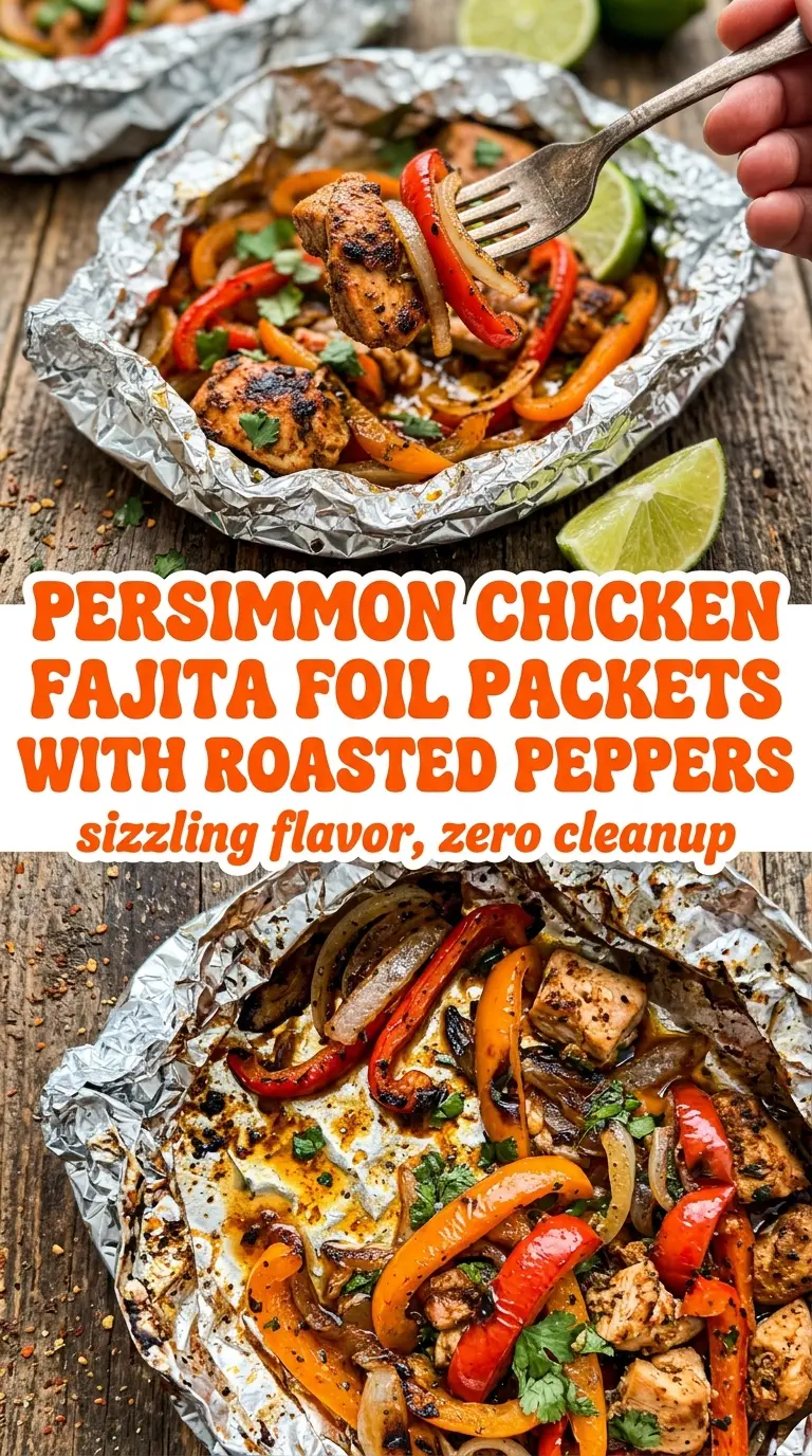 chicken fajita foil packet colorful peppers