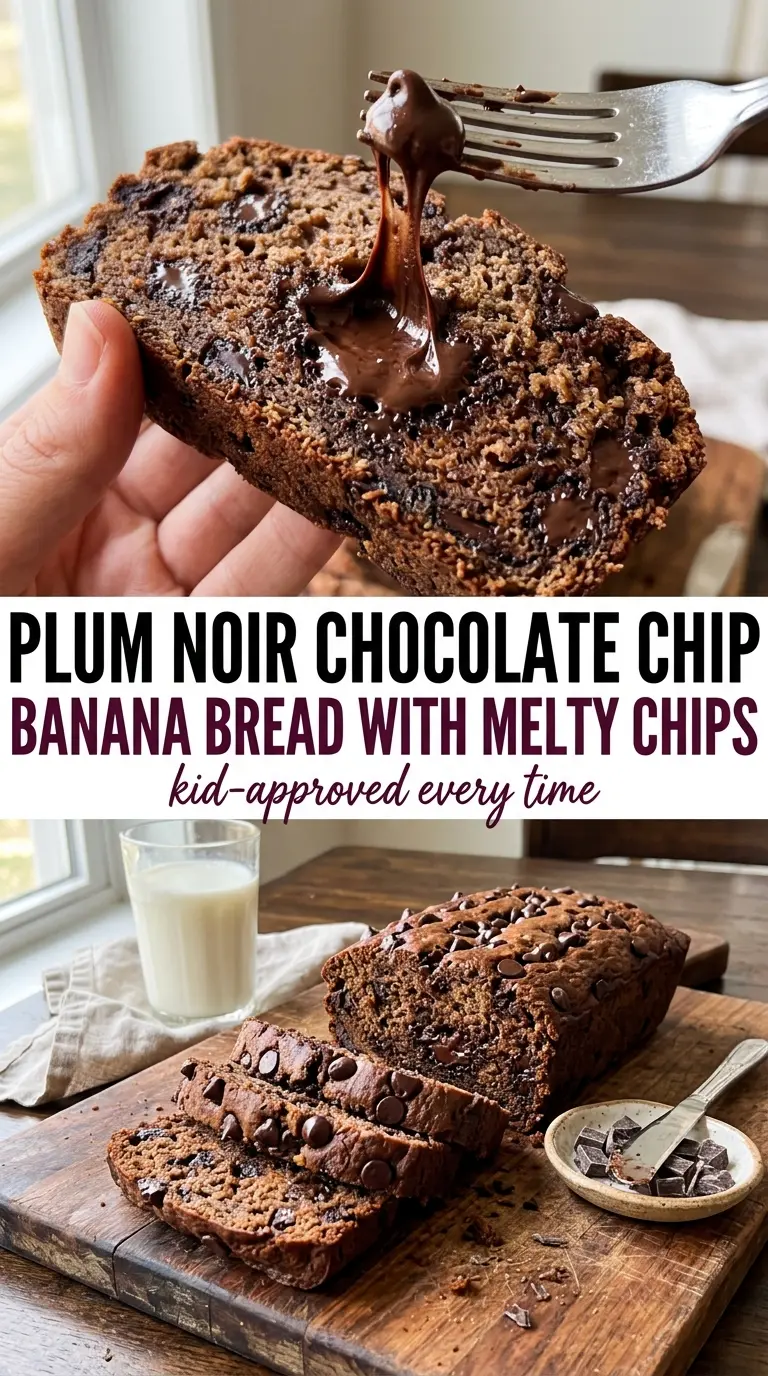 Chocolate Chip Banana Bread soft chocolatey loaf