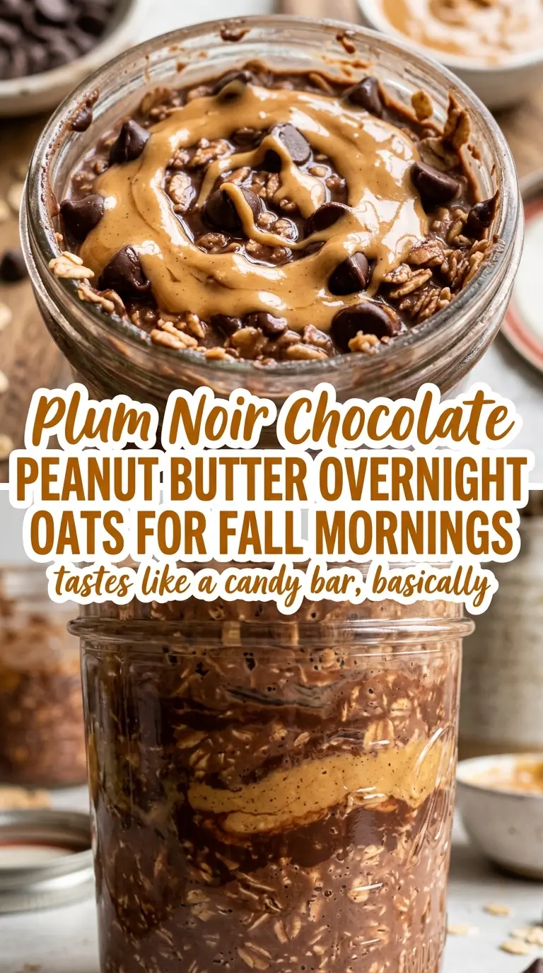 Chocolate Peanut Butter Overnight Oats rich creamy swirled