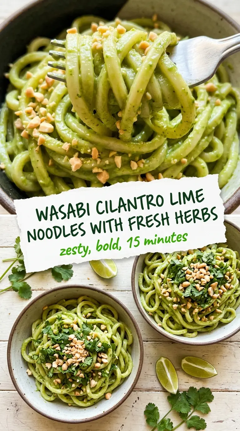 Cilantro Lime Noodles bright green zesty noodles