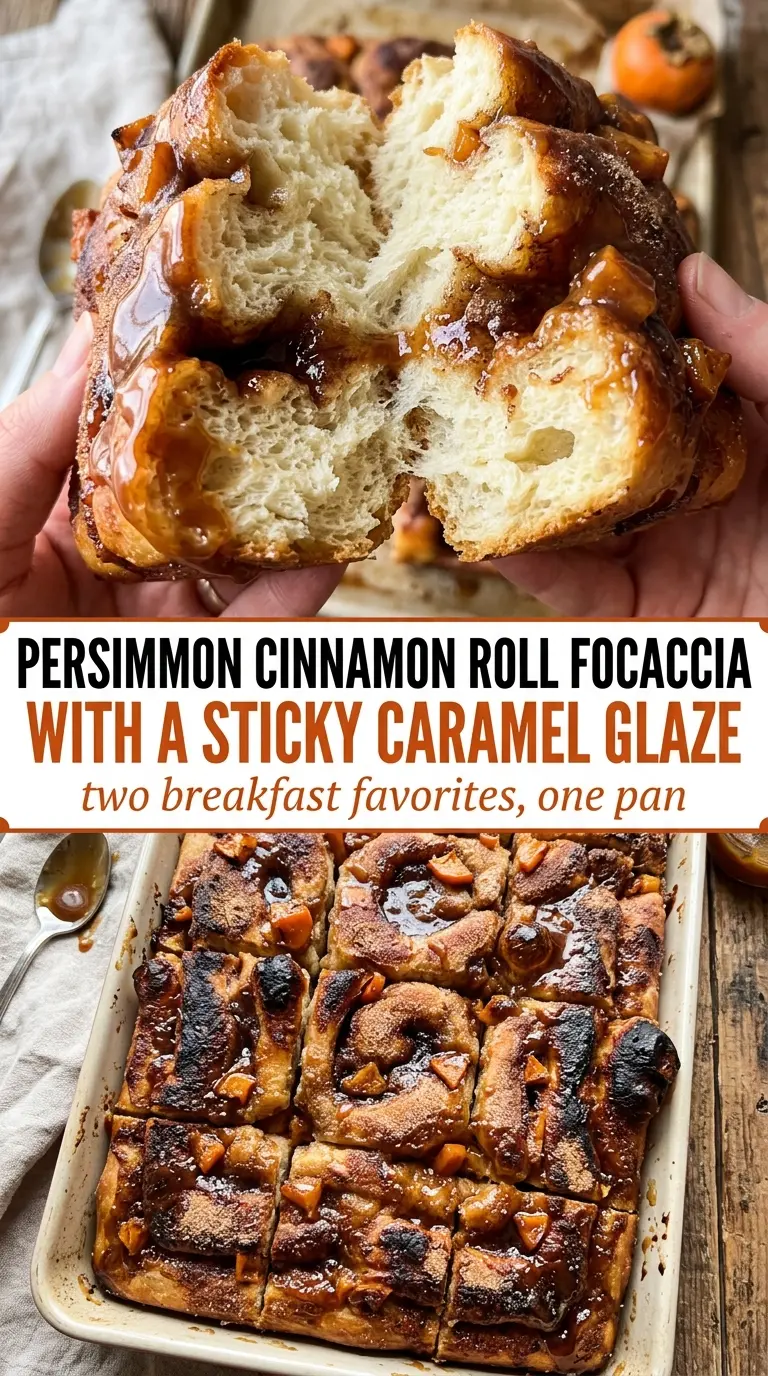 Cinnamon Roll Focaccia sticky caramelized glaze